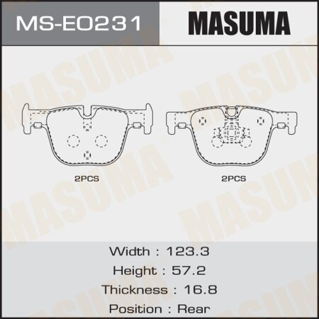 Brake pads Masuma, MS-E0231