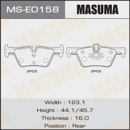 Brake pads Masuma, MS-E0158