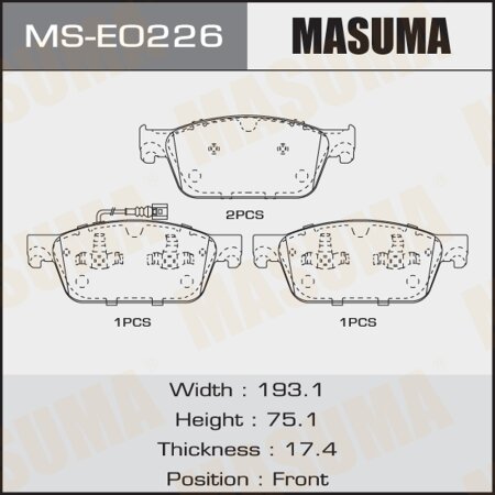 Brake pads Masuma, MS-E0226