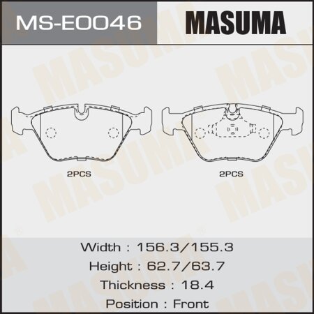 Brake pads Masuma, MS-E0046