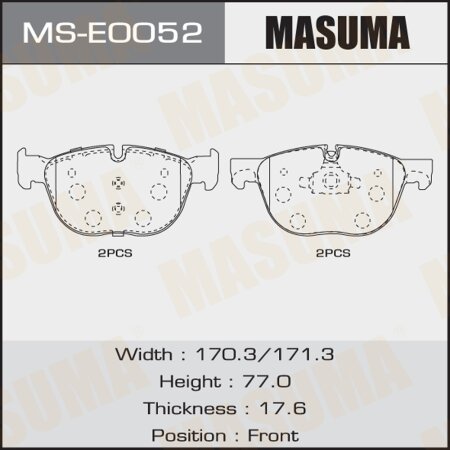 Brake pads Masuma, MS-E0052