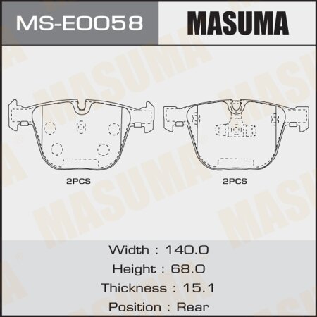 Brake pads Masuma, MS-E0058