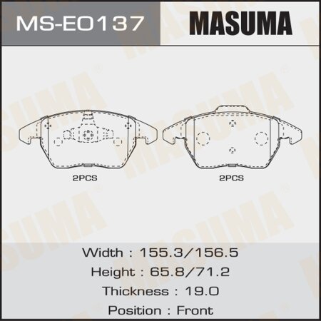 Brake pads Masuma, MS-E0137