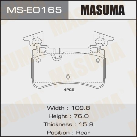 Brake pads Masuma, MS-E0165