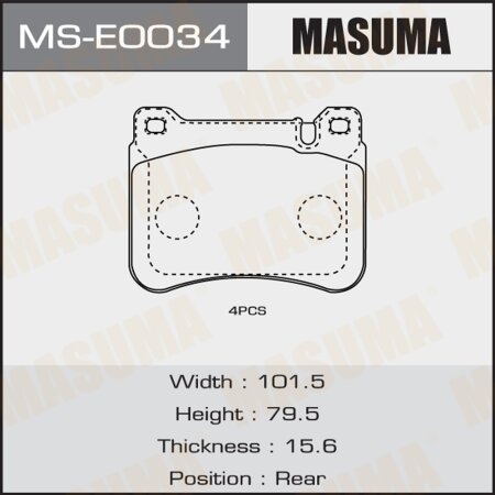 Brake pads Masuma, MS-E0034