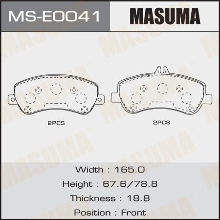 Brake pads Masuma, MS-E0041