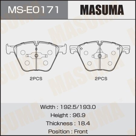 Brake pads Masuma, MS-E0171