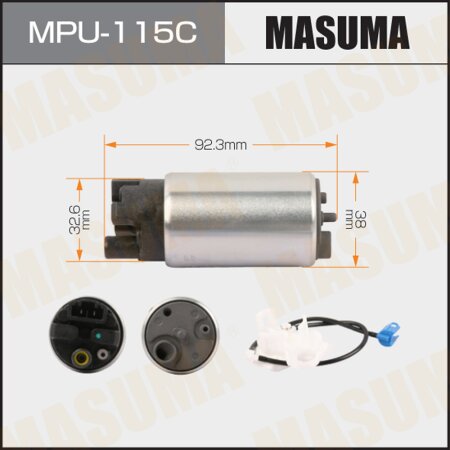 Fuel pump Masuma 85 LPH, 4.0kg/cm2, carbon commutator, MPU-115C
