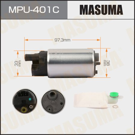 Fuel pump Masuma 85 LPH, 4.0kg/cm2, carbon commutator, MPU-401C