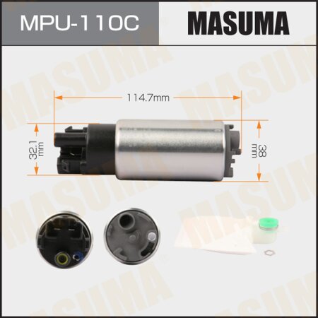 Fuel pump Masuma 100 LPH, 4.0kg/cm2, carbon commutator, MPU-110C