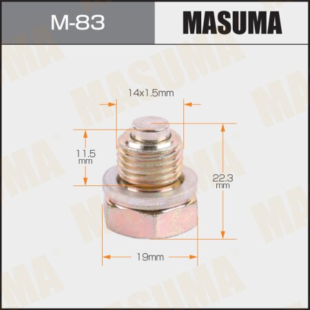 Oil drain plug Masuma (with magnet), M-83
