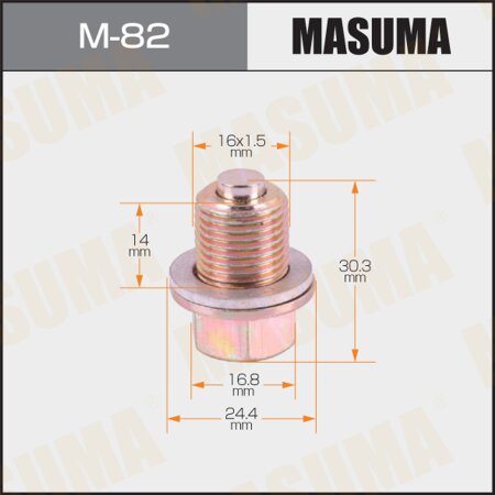 Oil drain plug Masuma (with magnet), M-82