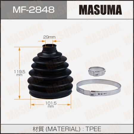 CV Joint boot Masuma (plastic), MF-2848