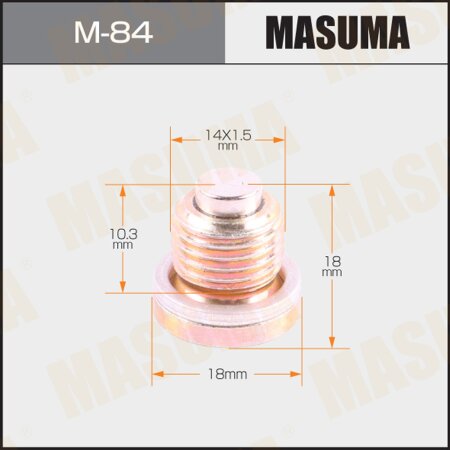 Oil drain plug Masuma (with magnet), M-84