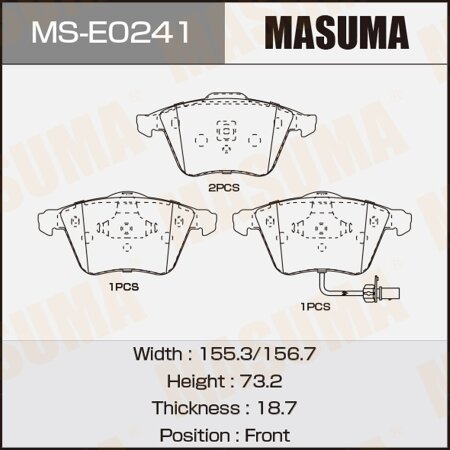 Brake pads Masuma, MS-E0241