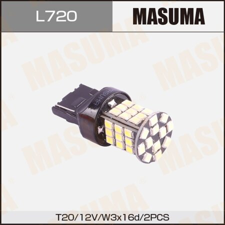 Bulbs Masuma, W21W (W3x16d, T20) 12V 21W (LED) single pin, L720