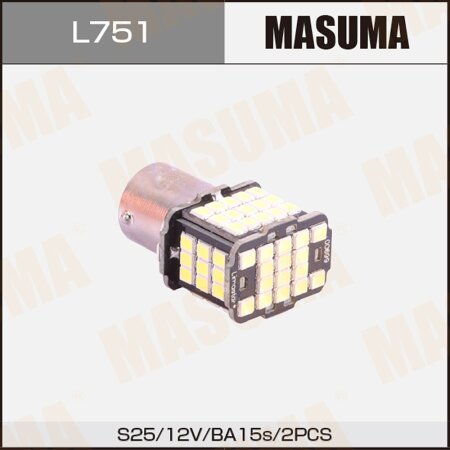 Bulbs Masuma, P21W (BA15s, S25) 12V 21W (LED) single pin, L751