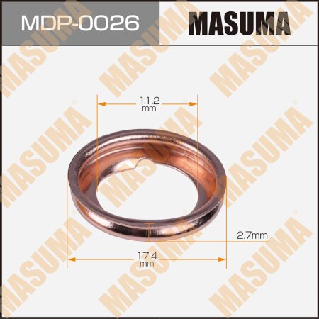 Oil drain plug washer (gasket) Masuma 11.2x17.4x2.7, MDP-0026