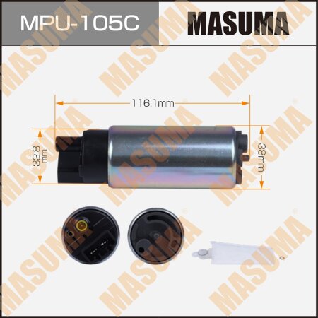 Fuel pump Masuma 100 LPH, 3kg/cm2, (mesh included MPU-002), carbon commutator, MPU-105C