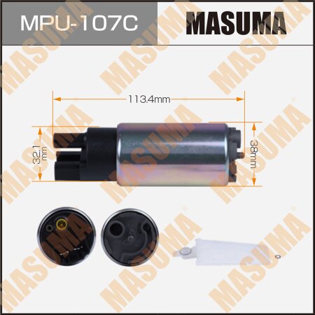 Fuel pump Masuma 100 LPH, 3kg/cm2, (mesh included MPU-002), carbon commutator, MPU-107C
