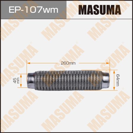 Flex pipe Masuma wiremesh 45x260 , EP-107wm