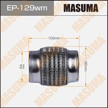 Flex pipe Masuma wiremesh 64x100 , EP-129wm