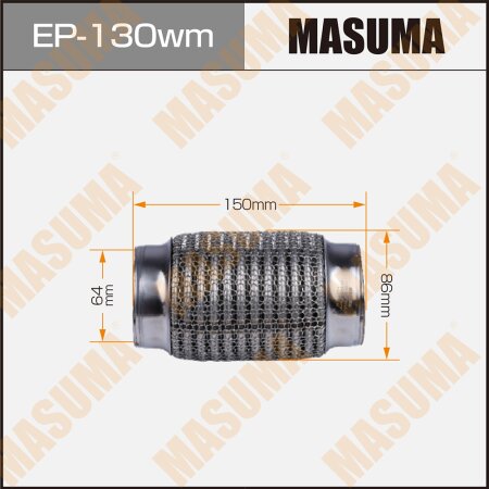 Flex pipe Masuma wiremesh 64x150 , EP-130wm