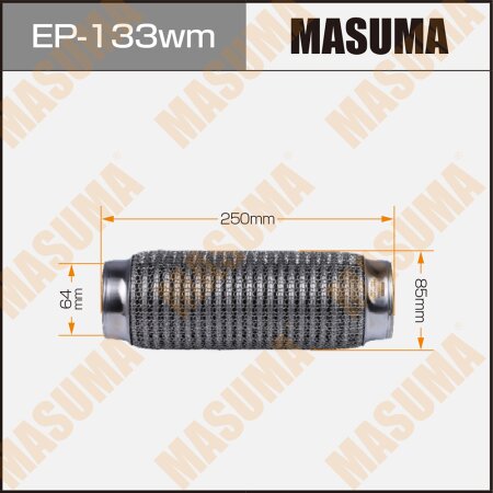 Flex pipe Masuma wiremesh 64x250 , EP-133wm