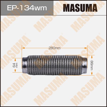 Flex pipe Masuma wiremesh 64x280 , EP-134wm