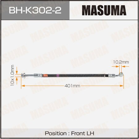 Brake hose Masuma, BH-K302-2