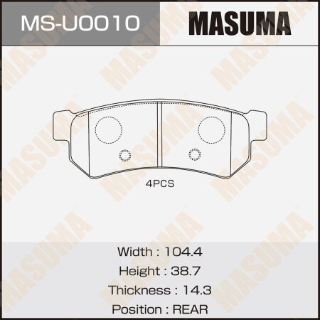 Brake pads Masuma, MS-U0010