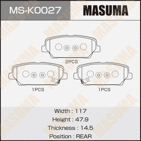 Brake pads Masuma, MS-K0027