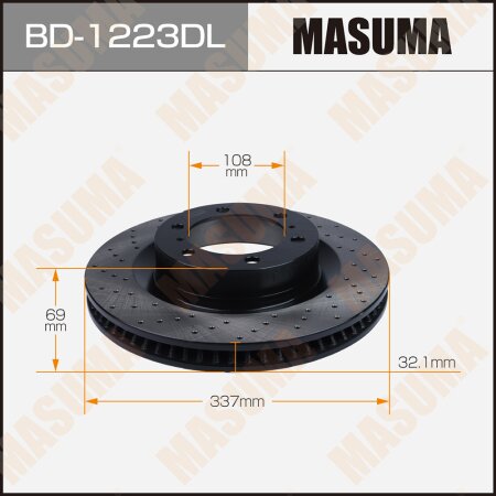 Perforated brake disc Masuma LH, BD-1223DL