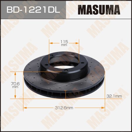 Perforated brake disc Masuma LH, BD-1221DL