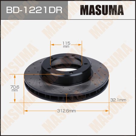 Perforated brake disc Masuma RH, BD-1221DR