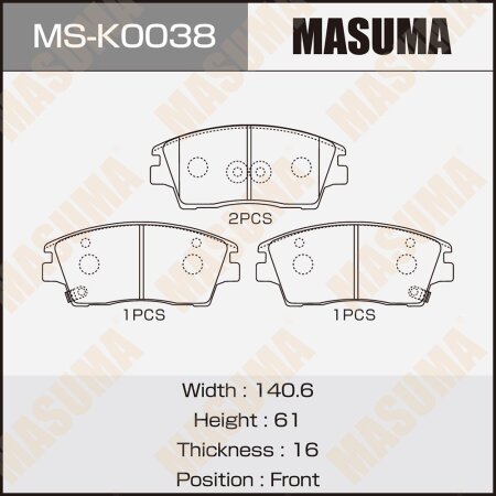 Brake pads Masuma, MS-K0038