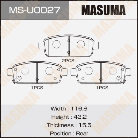 Brake pads Masuma, MS-U0027