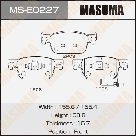 Brake pads Masuma, MS-E0227