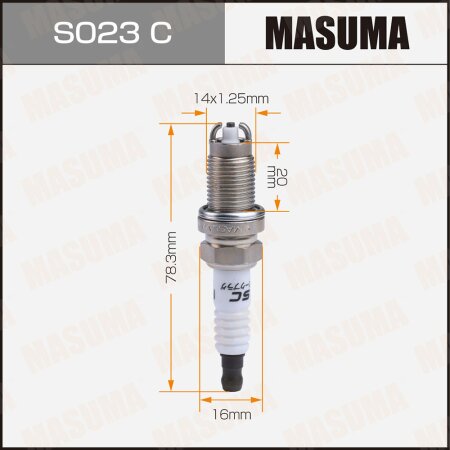 Spark plug nickel BKR5EKUD (6503) Masuma, S023C