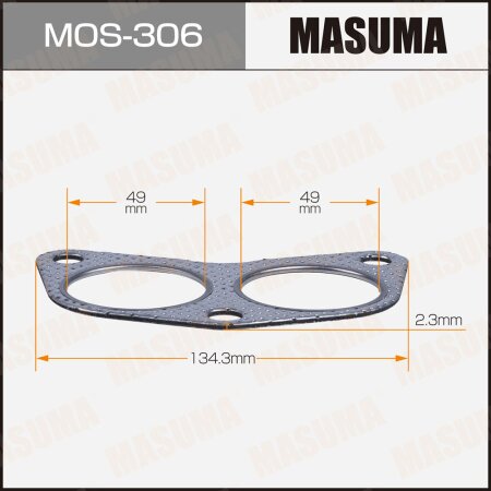 Exhaust pipe gasket Masuma 49x49x143.3x2.3, MOS-306