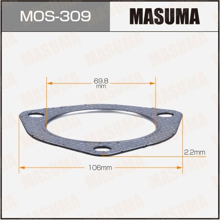 Exhaust pipe gasket Masuma 69.8x106x2.2, MOS-309
