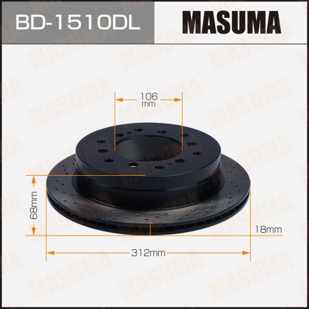 Perforated brake disc Masuma LH, BD-1510DL