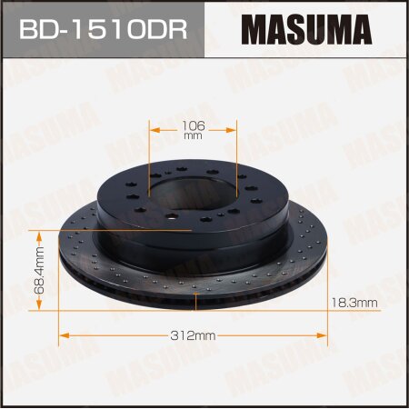 Perforated brake disc Masuma RH, BD-1510DR