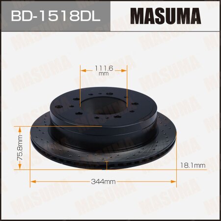 Perforated brake disc Masuma LH, BD-1518DL