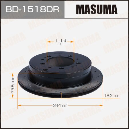 Perforated brake disc Masuma RH, BD-1518DR