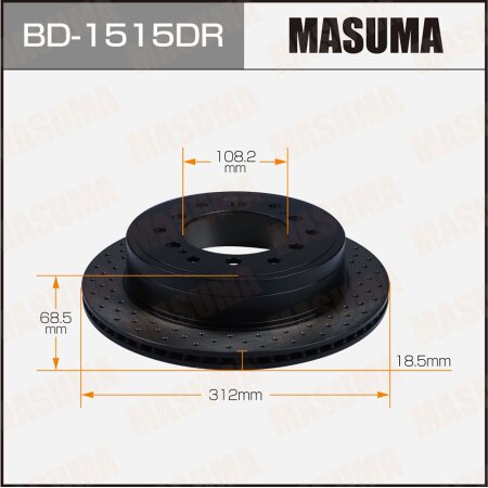 Perforated brake disc Masuma RH, BD-1515DR