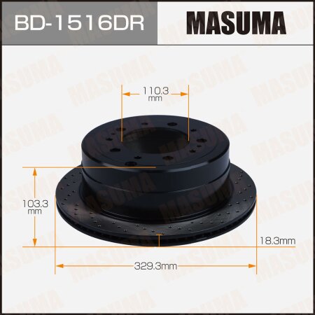 Perforated brake disc Masuma RH, BD-1516DR