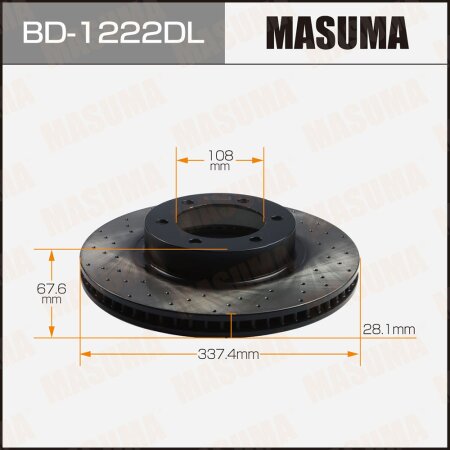 Perforated brake disc Masuma LH, BD-1222DL