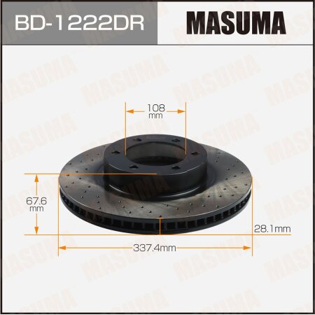 Perforated brake disc Masuma RH, BD-1222DR