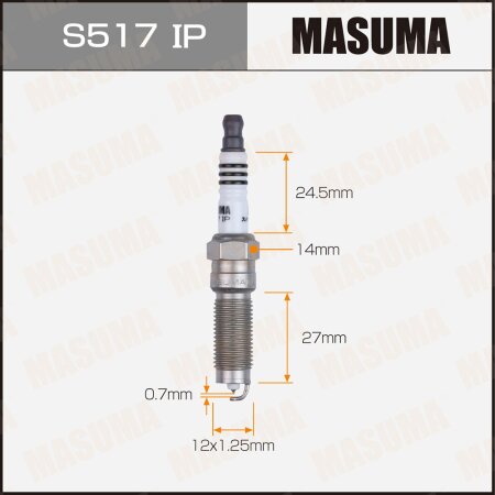 Spark plug Masuma iridium+platinum ILZNAR8A7G(91924), S517IP